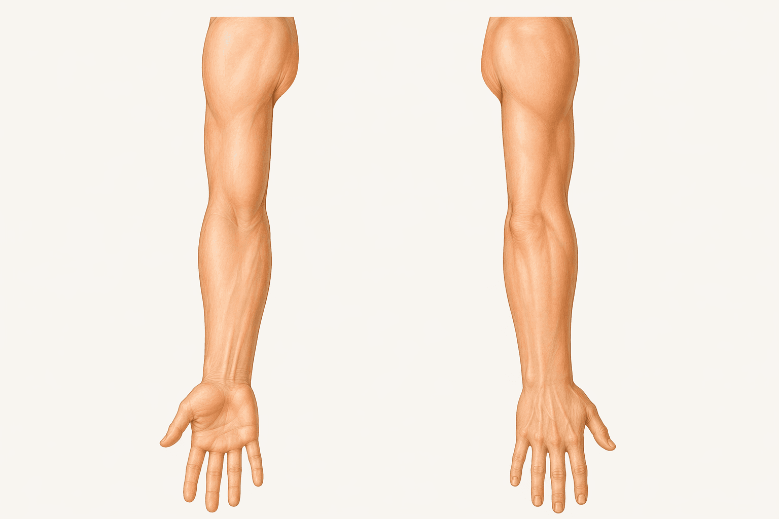 El ve kol hastalık bölgelerini gösteren anatomik çizim